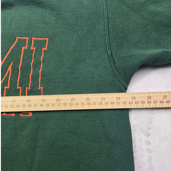 Team Edition Apparel Miami Hurricanes Embroidered Logo Vintage Crew Neck - Picture 8 of 10